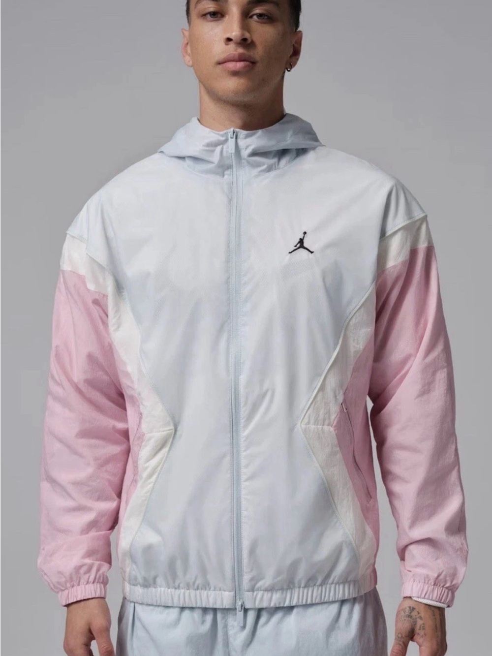 Nike Air Jordan Brooklyn Hooded WindbreakerJacket Aura Carmine HF9333-472 - Picture 2 of 8